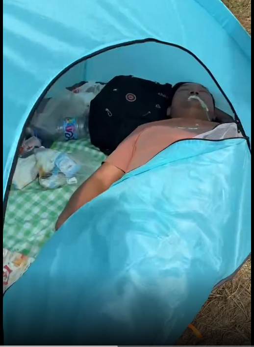 露营用煤炭烤红薯，这下完了