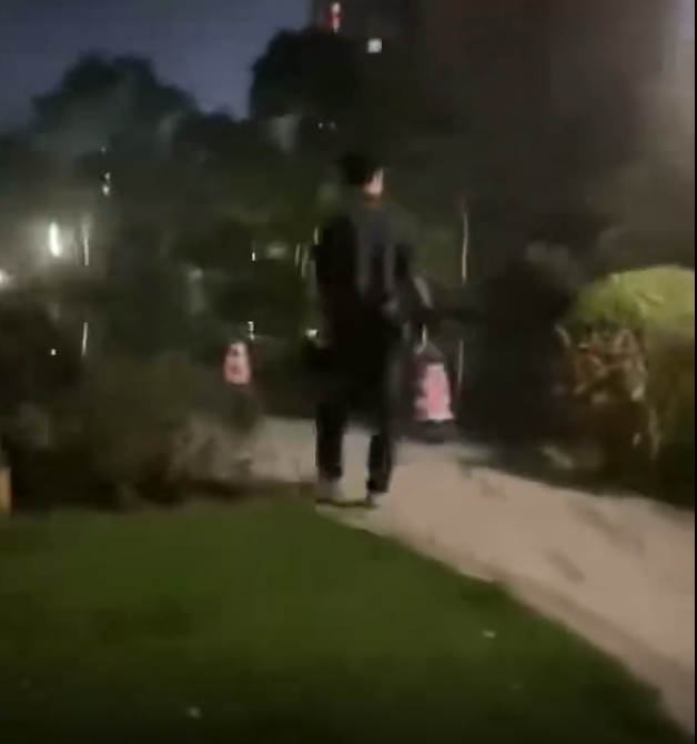 一男子手持弓箭射杀小猫